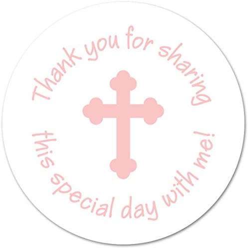 Round Cross Thank You Favor Stickers