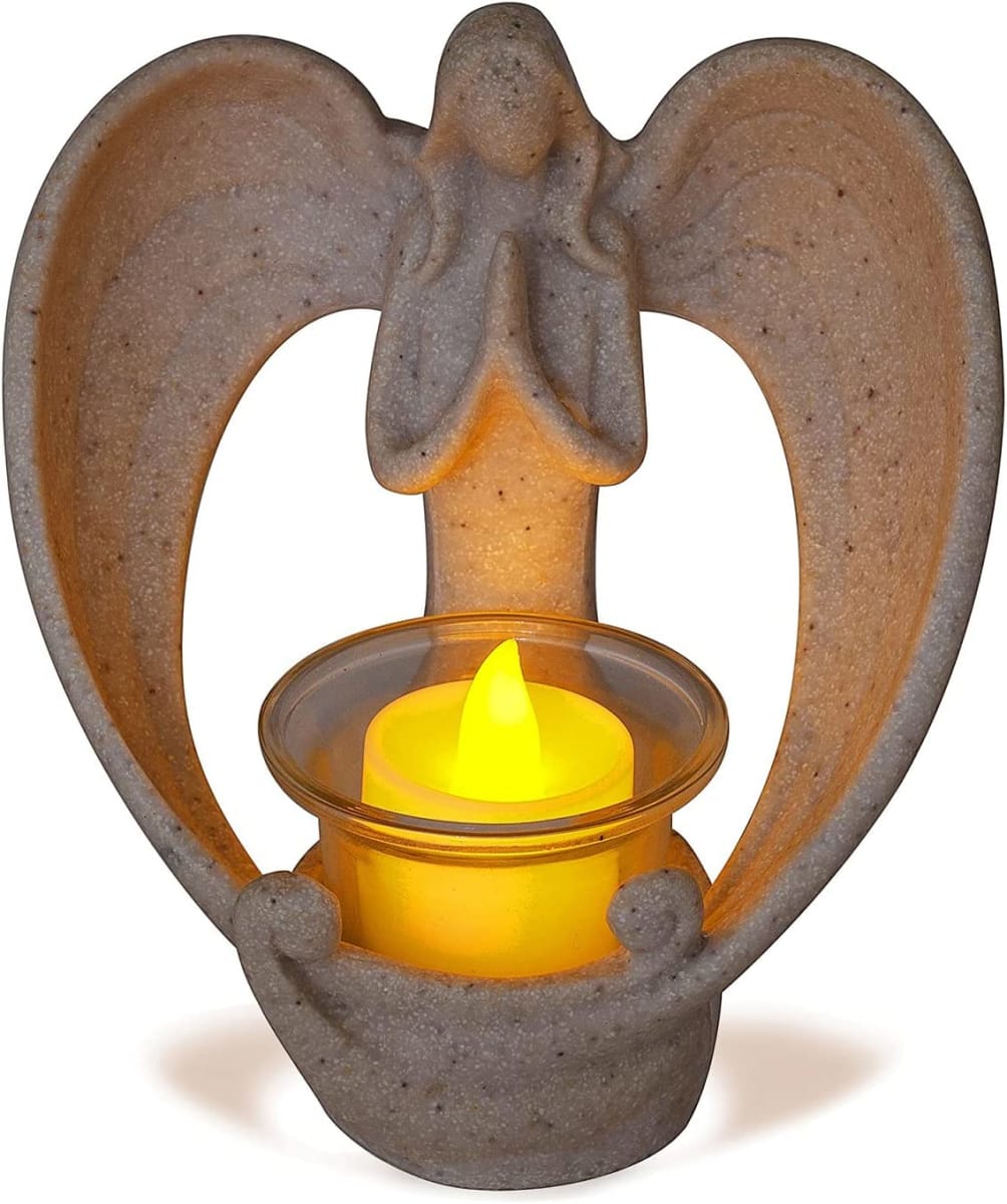 Angel Statue Tealight Candle Holder