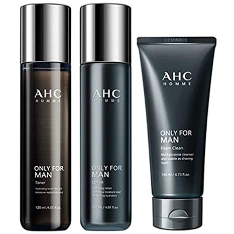 A.H.C HOMME Only For Men Skin Care 3 Gift Set (Toner, Lotion, Foam Cleanser)