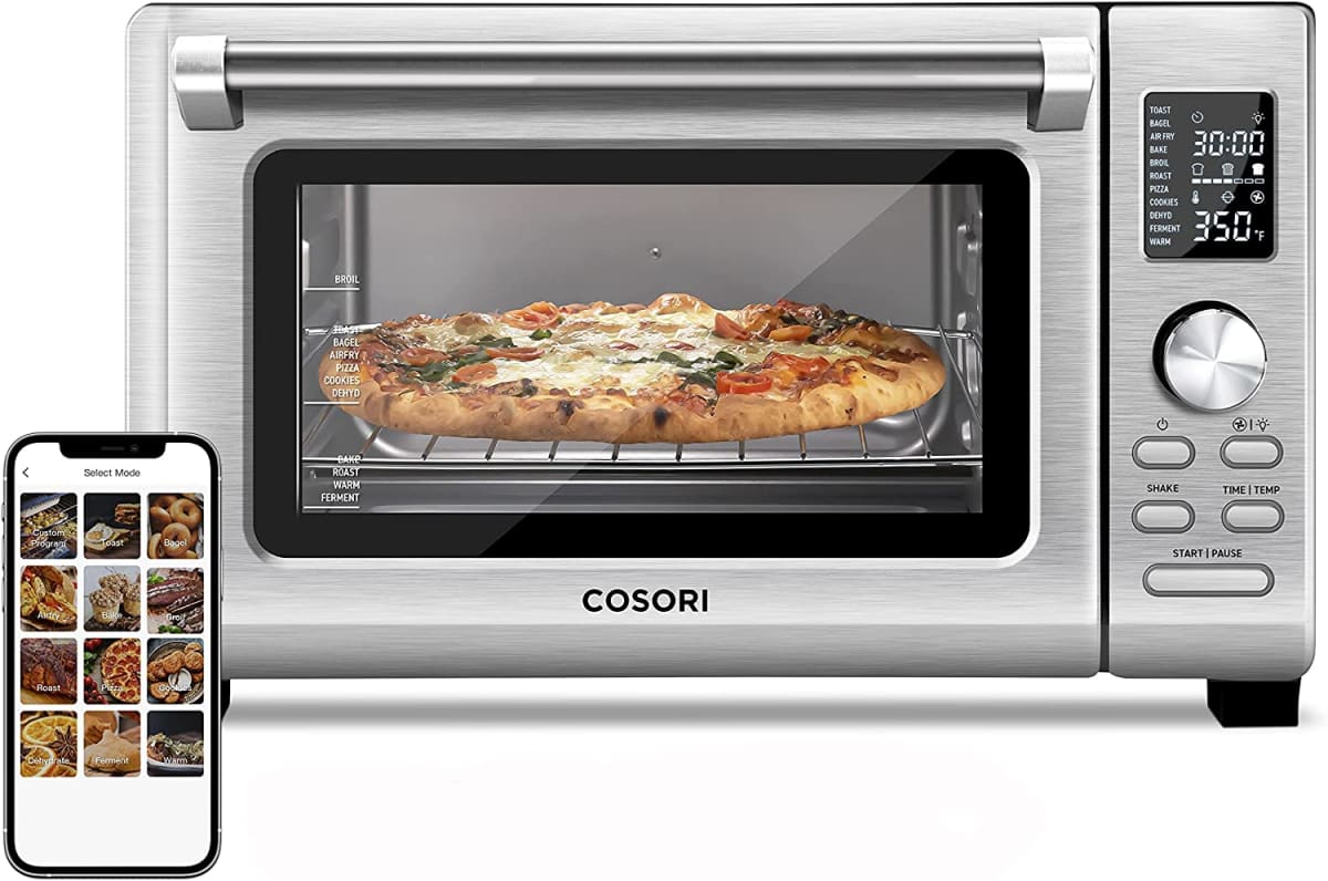 COSORI Air Fryer Toaster CS125-AO 11-in-1 Convection Ovens Countertop 12 inch Pizza, 6 Slices of Toast, 30 Recipes & 4 Accessories Included