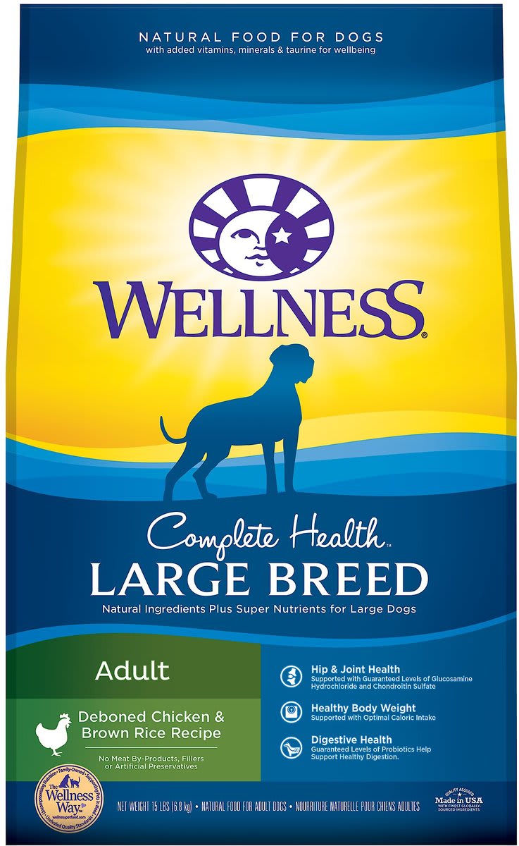 Wellness Large Breed Complete Health Adult Deboned Chicken & Brown Rice Recipe Dry Dog Food