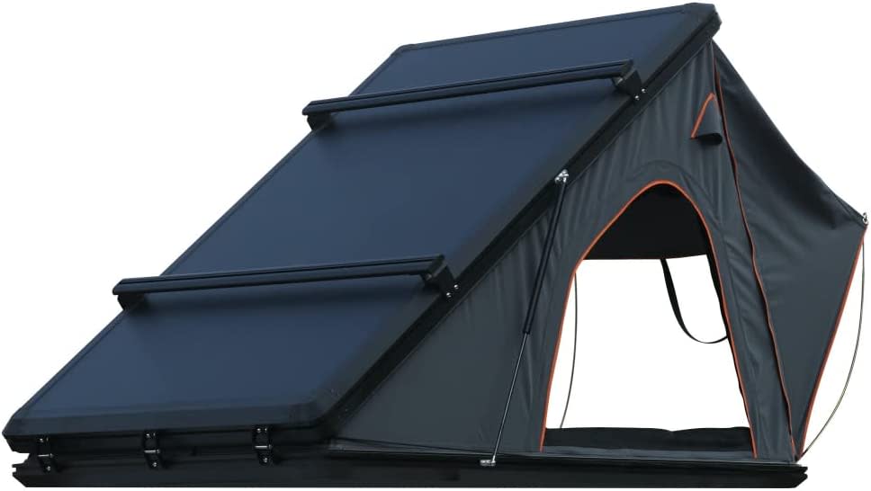Triangle Aluminium Black Hard Shell Grey Rooftop Tent