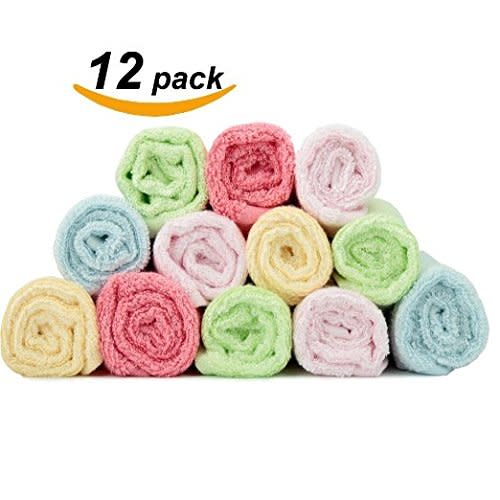 Washcloths Ultra Soft & Absorbent Towels for Sensitive Baby Skin- 12 pieces set
