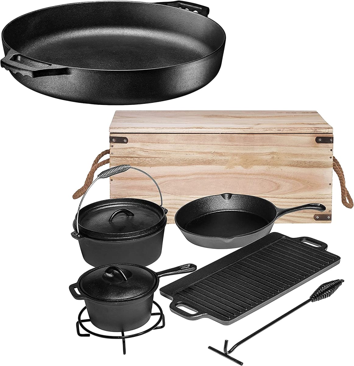 Cast Iron Dutch Oven Camping Cooking Set
