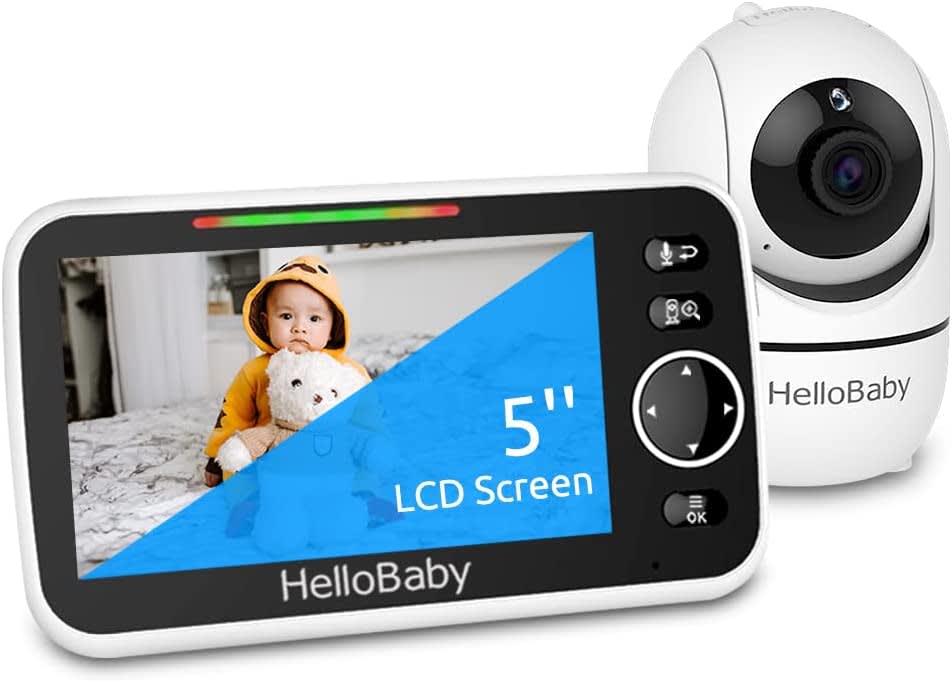 Monitor, 5''Display, Pan-Tilt-Zoom Video Baby Monitor with Camera and Audio