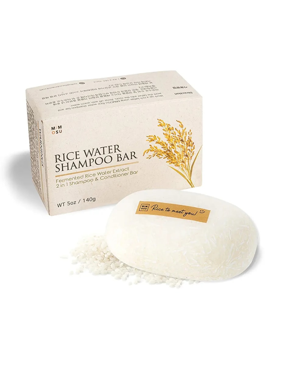 Rice Water Shampoo and Conditioner – 2 in 1 Fermented Rice Water for Hair Growth Moisturizing Unscented Solid Shampoo Bar