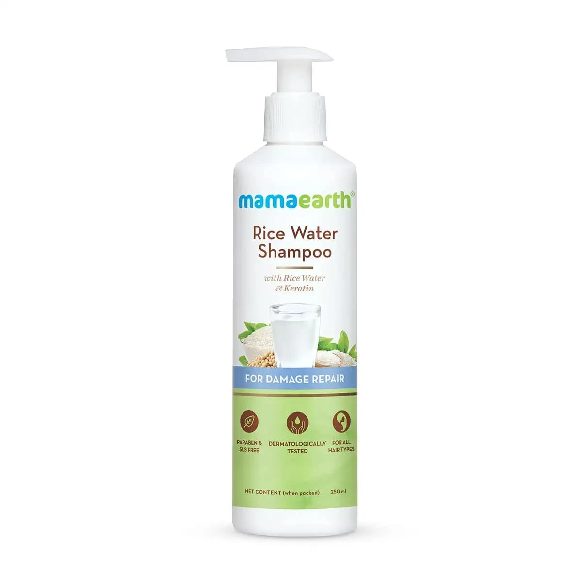 Mamaearth Rice Water Shampoo With Rice Water & Keratin For Damaged