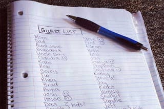 Write out rough guest list