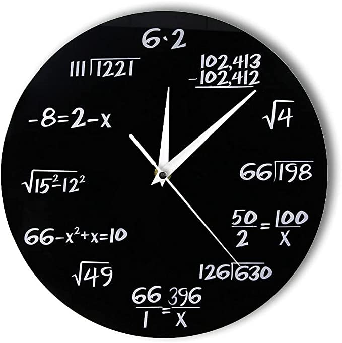 Engineering Numbers Math Wall Clock Math Equation Decorative Clock Size 30cm