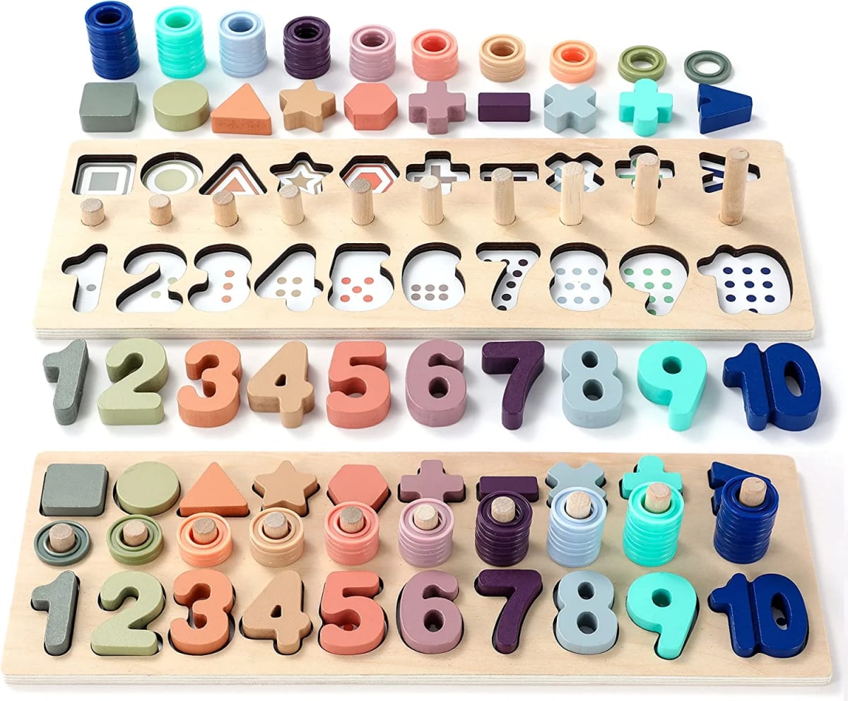 Montessori Toys for Toddlers Shape Sorting Counting Game
