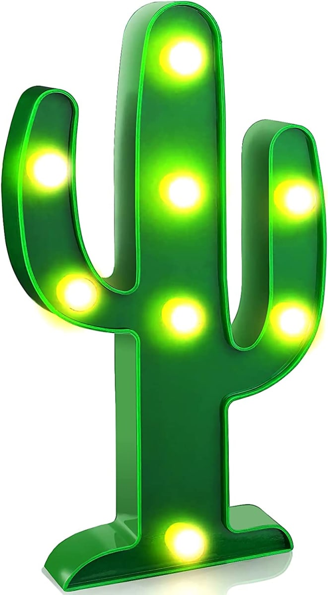 LED Night Light LED Cactus Light Table Lamp YiaMia Light for Kids' Room Bedroom Gift Party Home Decorations Green