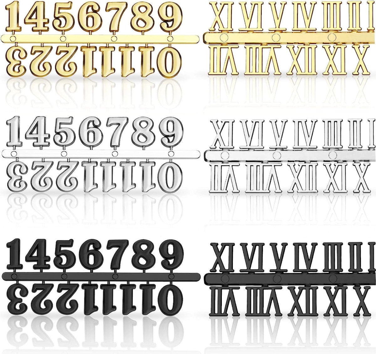 Clock Numerals Kit Including Arabic Number and Roman Number