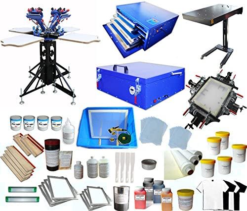 4-4 Screen Printing Press with Materials Package Starter Whole Screen Printing Kit