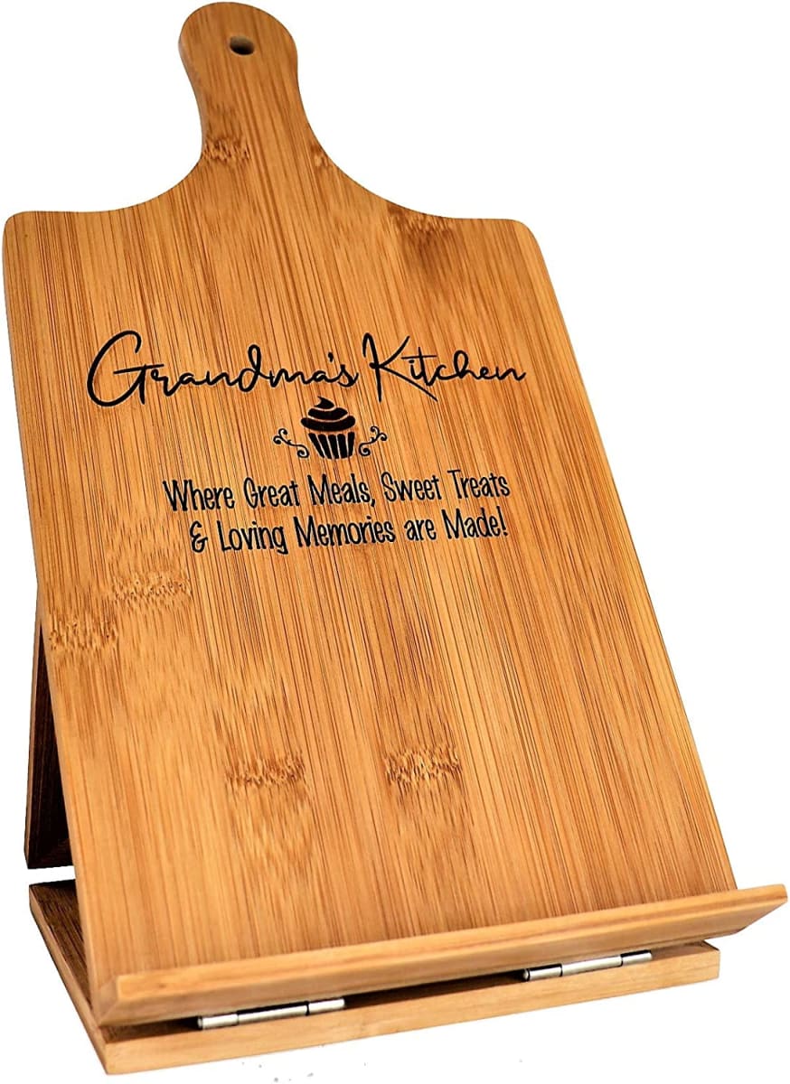 Grandma Recipe Cookbook Bamboo Holder Stand