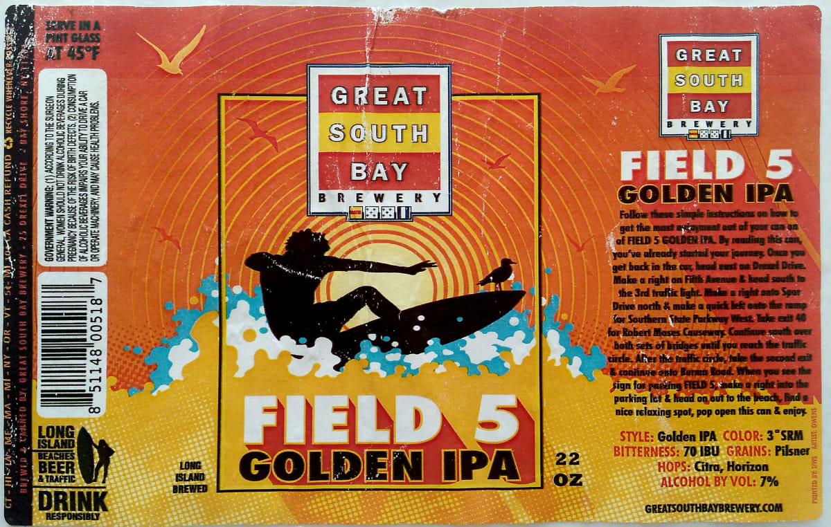 Great South Bay Field 5 Golden IPA
