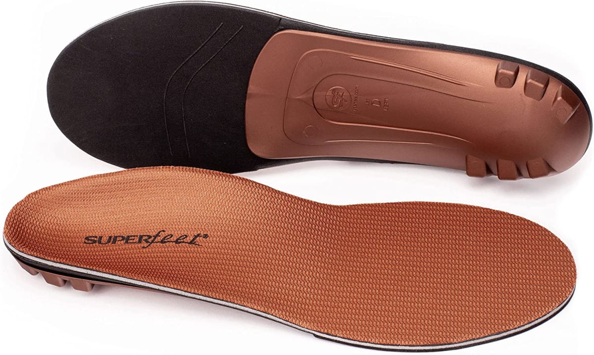 Superfeet Unisex's Memory Foam Comfort Plus Support Shoe Inserts for Anti-Fatigue Replacement Insole, Copper, 7.5-9 Men / 8.5-10 Women