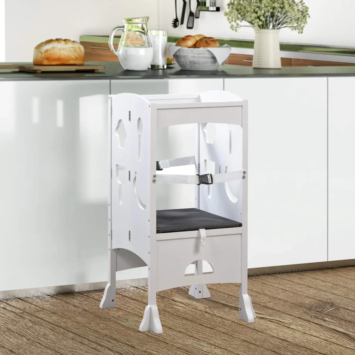 Kitchen Step Stool for Toddlers with Safety Rail