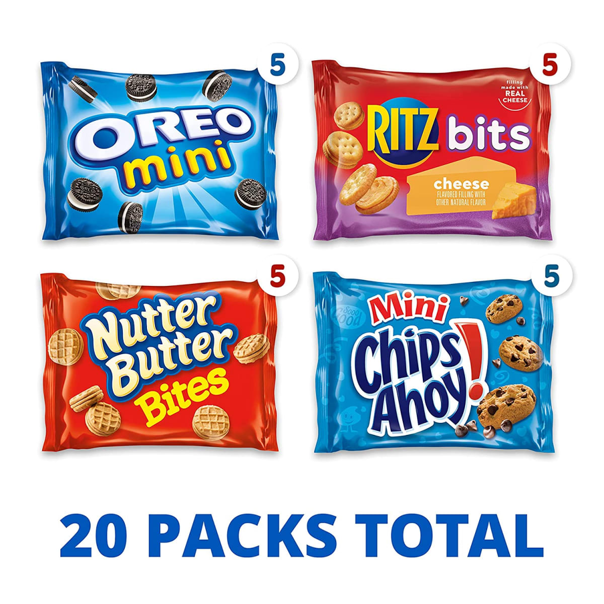 Nabisco Classic Mix Variety Pack, OREO Mini, CHIPS AHOY! Mini, Nutter Butter Bites, RITZ Bits Cheese