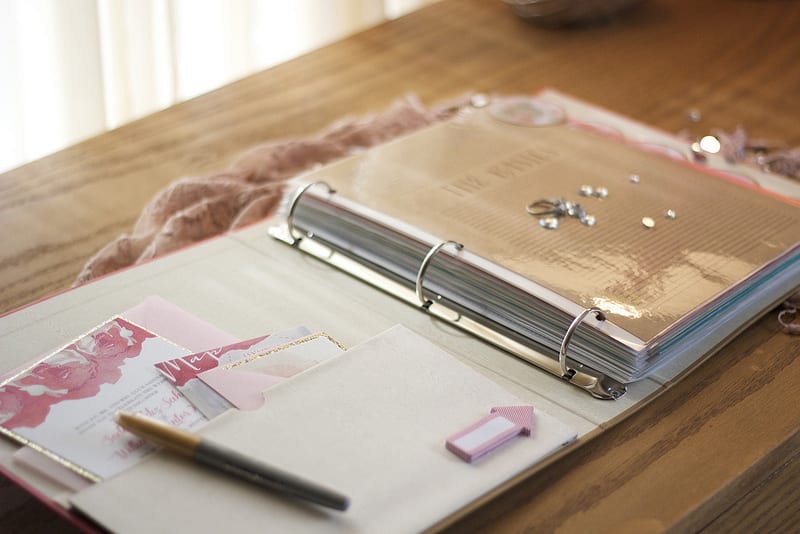 Use a binder to store all paperwork, inspiration and ideas in one place.