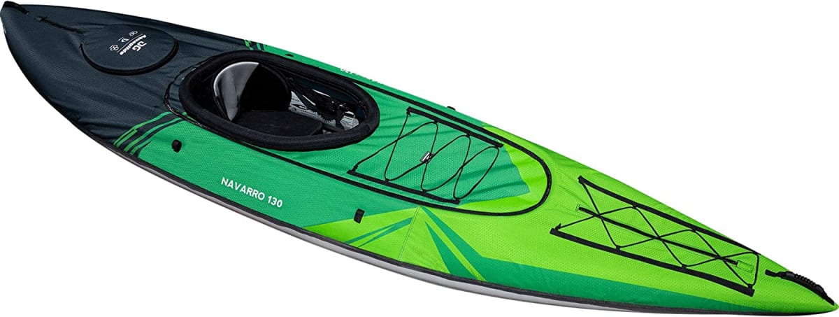 AQUAGLIDE Navarro 130 Convertible Inflatable Kayak with Drop Stitch Floor- 1 Person Touring Kayak without Cover