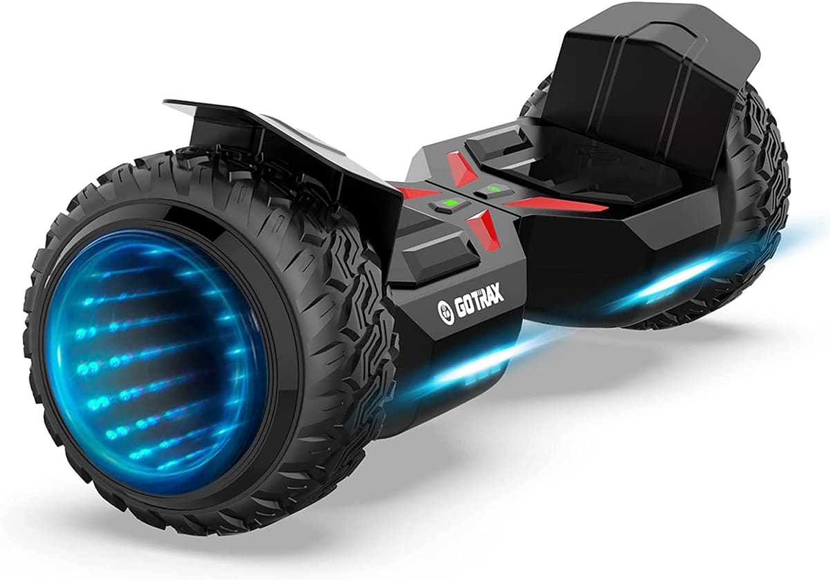 Gotrax E5 Hoverboard with LED 8.5" Offroad Tires, Music Speaker and 7.5mph & 7 Miles, UL2272 Certified, Dual 250W Motor and 144Wh Battery All Terrain Self Balancing Scooters for 44-220lbs Kid Adult