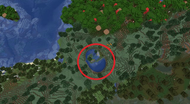 Round Lake with Exposed Lush Cave in Minecraft