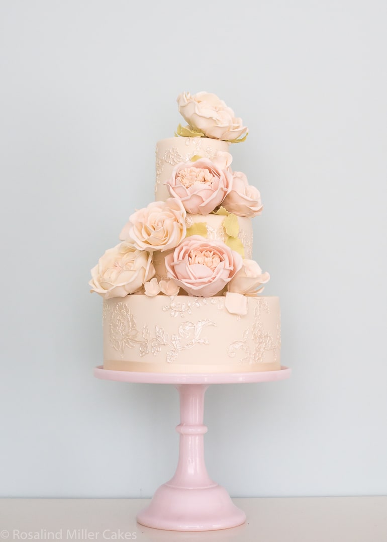 Blush Roses and Piped Embroidery