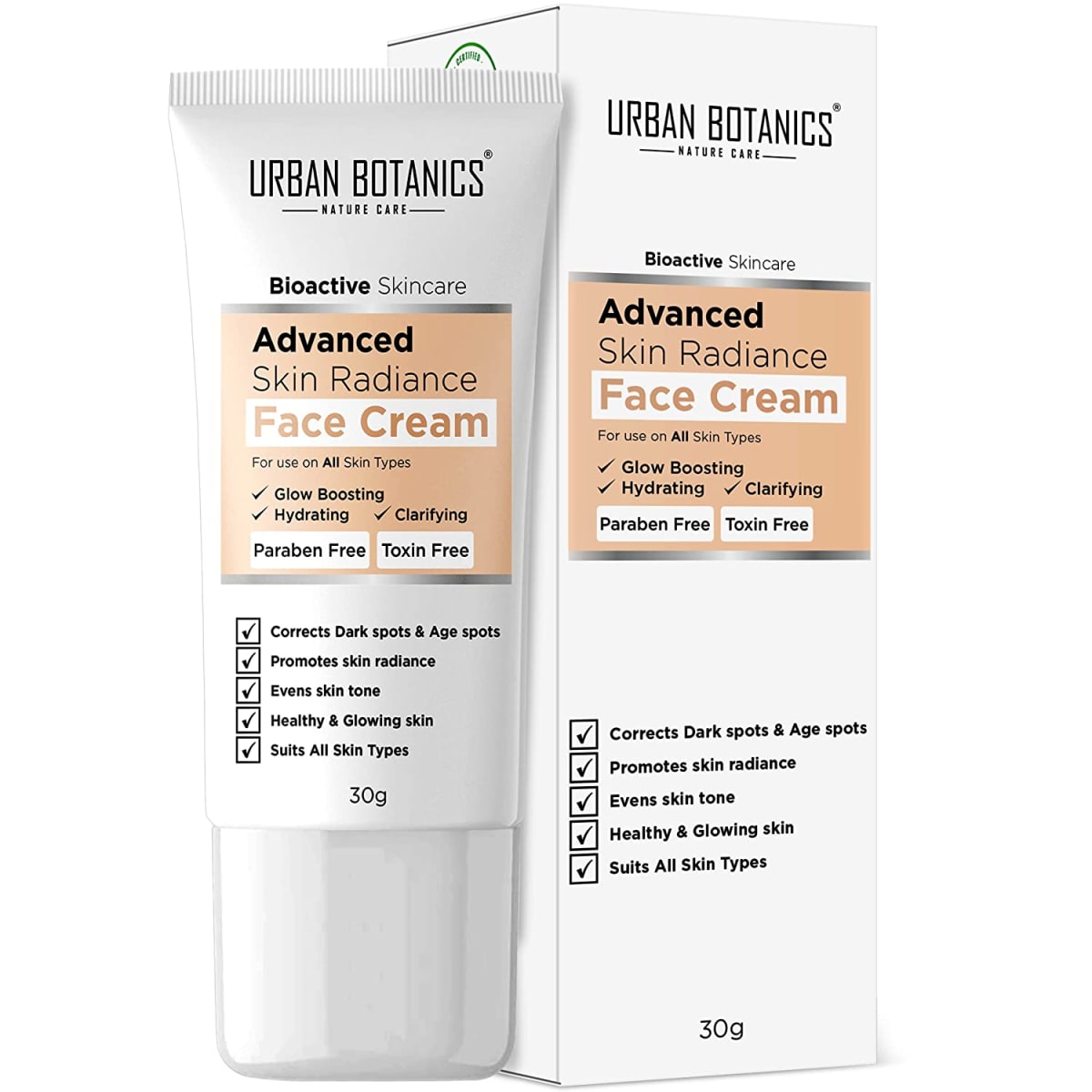 UrbanBotanics Advanced Skin Radiance Face Cream That Helps In Reducing Hyper Pigmentation removal, Dark Spots, Age Spots, Blemishes - 50g