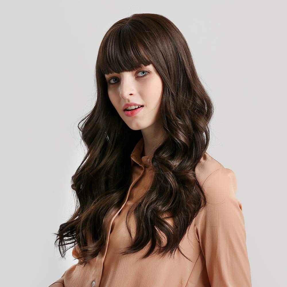 Brown Wig with Bangs