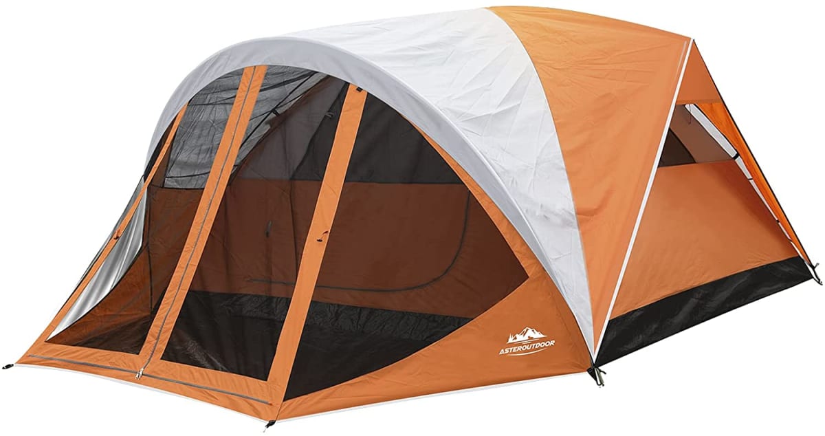 Camping Dome Tent 6 Person with Screen Room & Removable Rain Fly