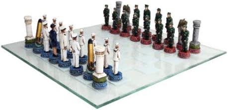 US Army vs Navy Military Chess Set