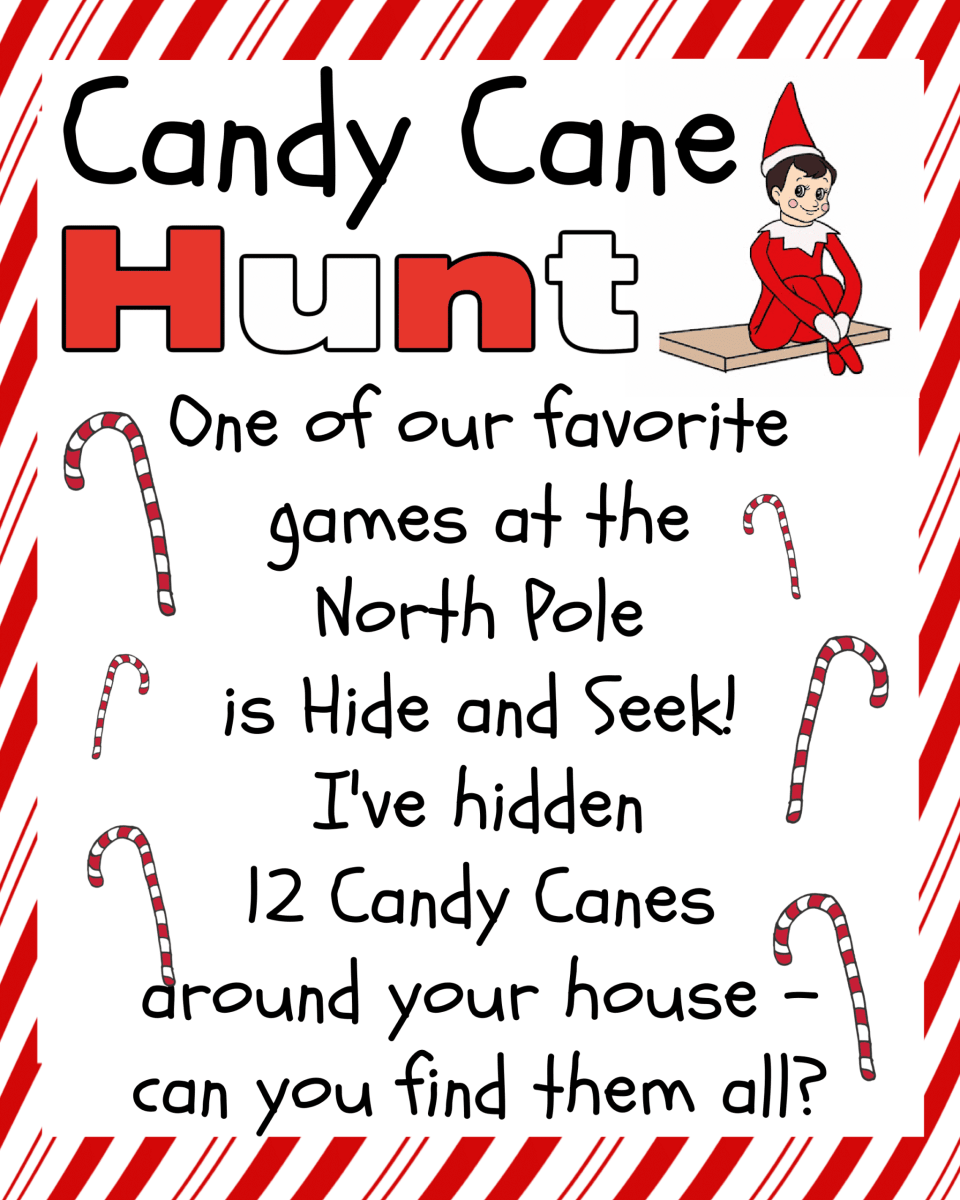 Prepare a candy cane scavenger hunt