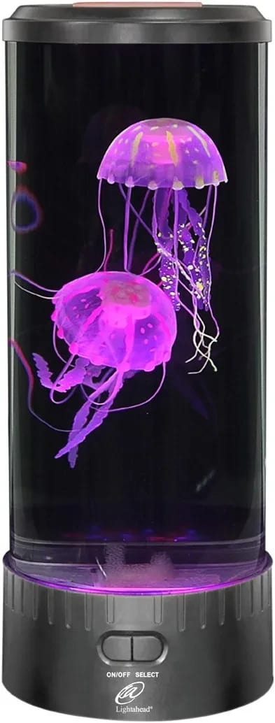 LED Jellyfish Lamp Round with Vibrant 5 Color Changing Light Effects. The Ultimate Large Sensory Synthetic Jelly Fish Tank Aquarium Mood Lamp. Ideal Gift
