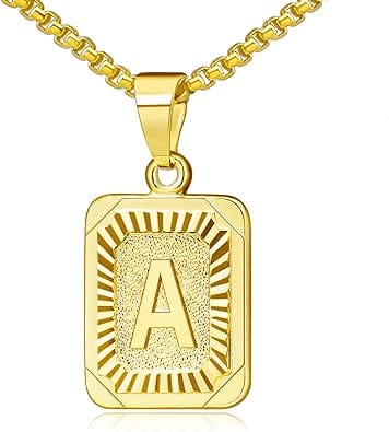 Initial Necklace Rectangular