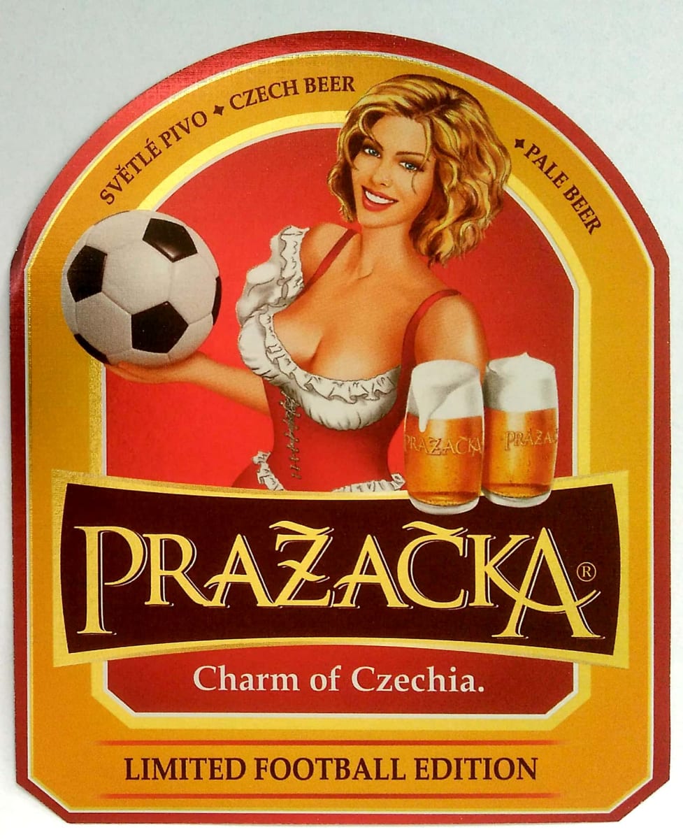 Pražačka světlé pivo Charm of Czechia Football Etk. A