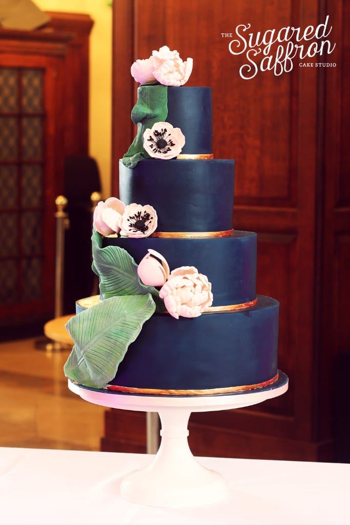 Navy and Banana Leaves