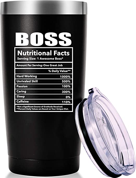 Boss Nutritional Facts Travel Mug Tumbler