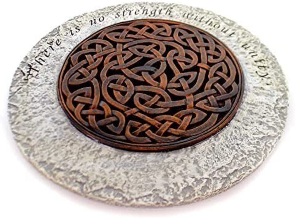 Unity Strength Bronze Endless Knot 12 Inch Polyresin Decorative Stepping Stone
