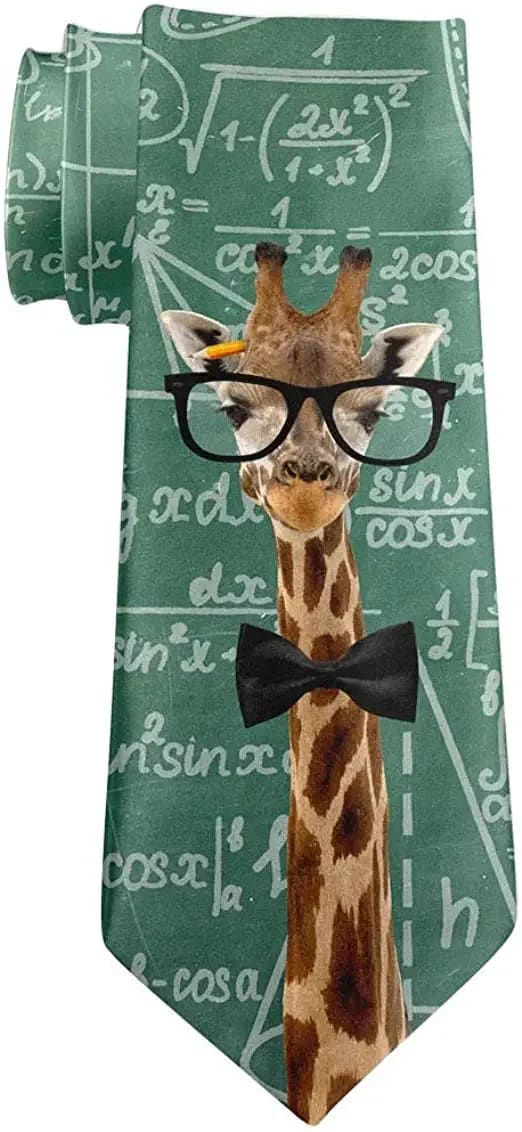 Giraffe Geek Math Formulas All Over Neck Tie