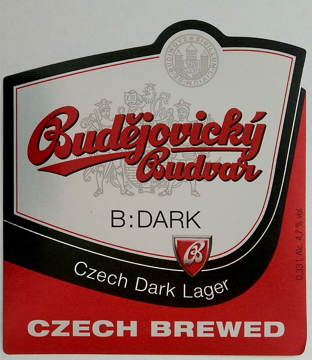Budějovický Budvar B DARK Czech Dark Lager 0,33l Czech brewed Etk. A
