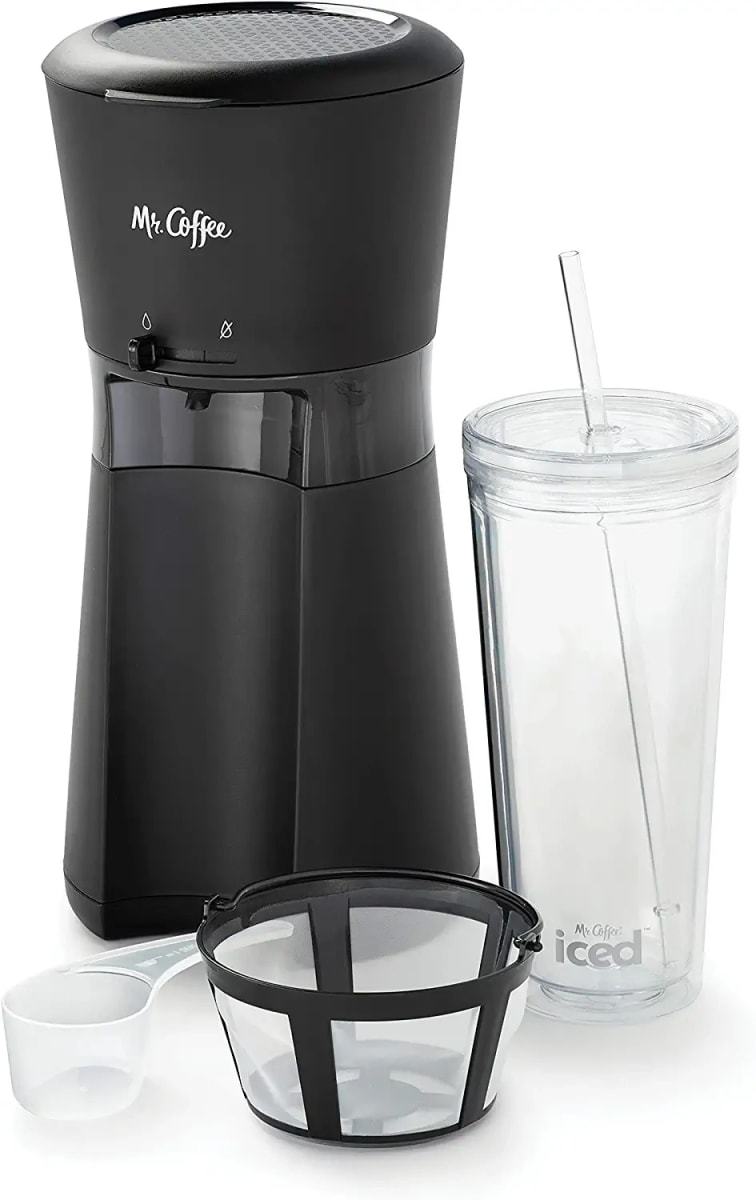 Iced Coffee Maker, Single Serve Machine with 22-Ounce Tumbler and Reusable Coffee Filter