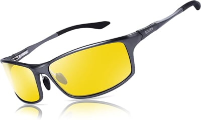 Optix 55 Polarized Night Vision Glasses for Safe Driving - Glare Reduction  & Improved Clarity 24/7 - Lightweight & Stylish Design