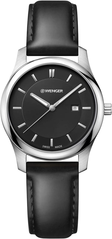 Men's 'City Classic' Swiss Quartz Stainless Steel and Leather Casual Watch