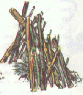 Add another layer with larger pieces of kindling