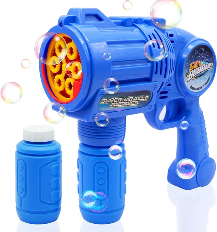 Ultimate Bubble Gun Bubble Blaster – Blue Crefun SB9312 Light Up Bubble Blower Safe Durable Simple Handheld Bubble Machine Bubble Toys for Kids Party Favor Birthday Wedding Including 2 Bubble Solution