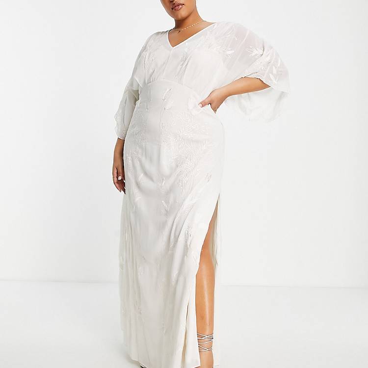 Bridal all over embroidered maxi dress