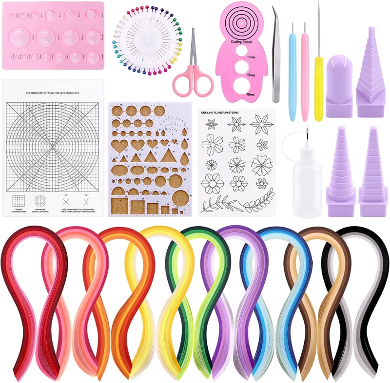19pcs Paper Quilling Kits With 900 Strips 5mm Quilling Paper Craft 10 Paper  Quilling Tools Set All-in-one Quilling Kit For Beginners Adults Kids Diy C