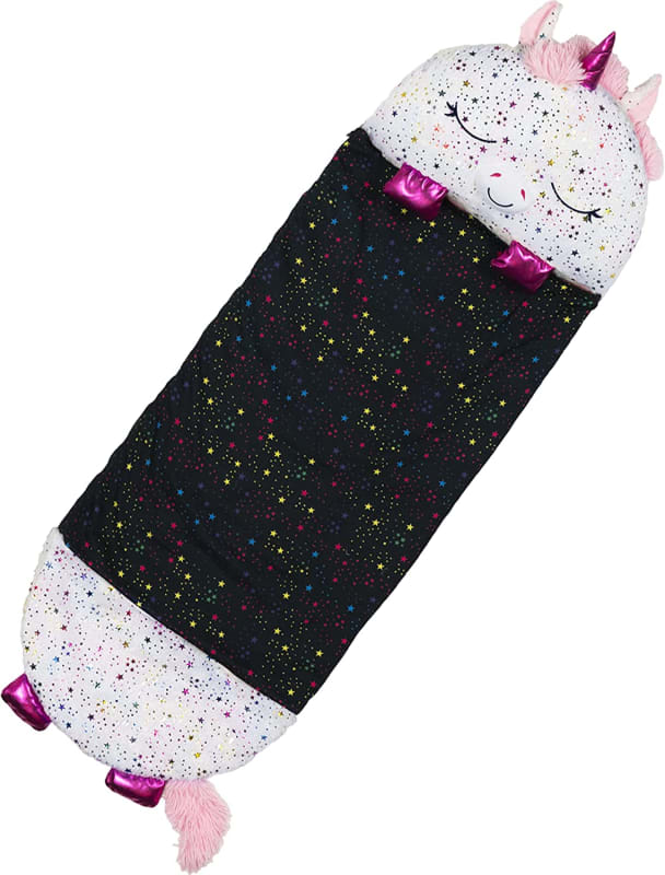 Pillow & Sleepy Sack- Comfy, Cozy, Compact, Super Soft, Warm, All Season, Sleeping Bag with Pillow- Shimmer Unicorn
