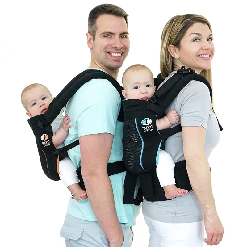 Carrier - Air Model - Classic Black - Great for All Seasons - Breathable Mesh - Fully Adjustable Tandem or 2 Single Baby Carrier