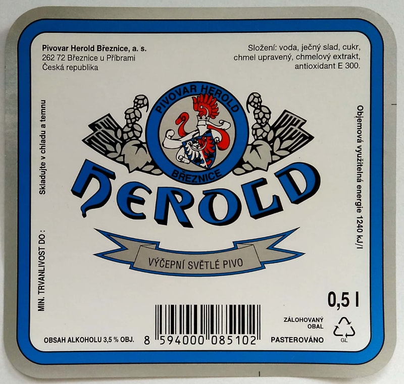 Herold Světlé výčepní pivo Etk. A